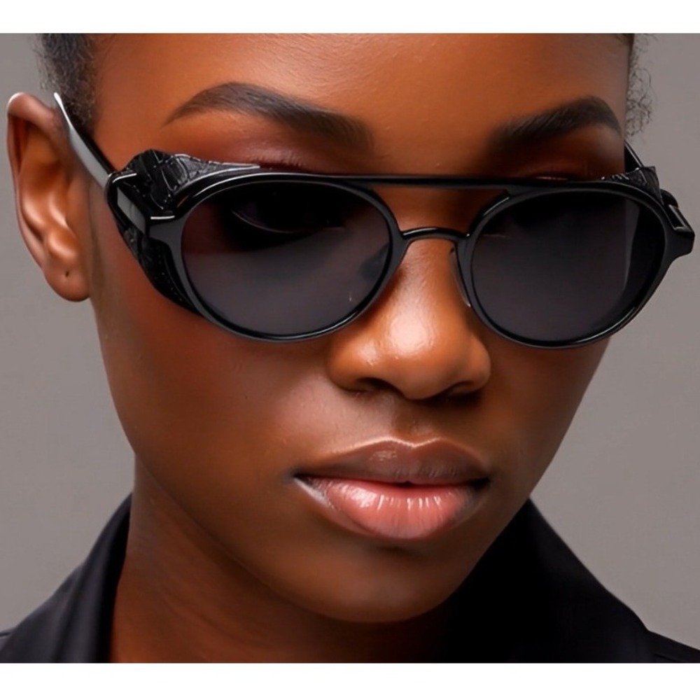 Steampunk Sunglasses Women's Round Side Shield Goggles Cosplay Glasses‎ Trendy